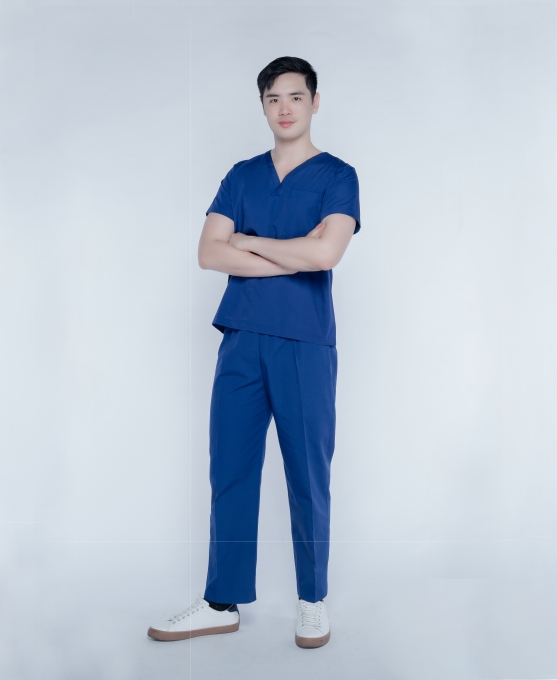 醫療人員短袖工作服 - 藍