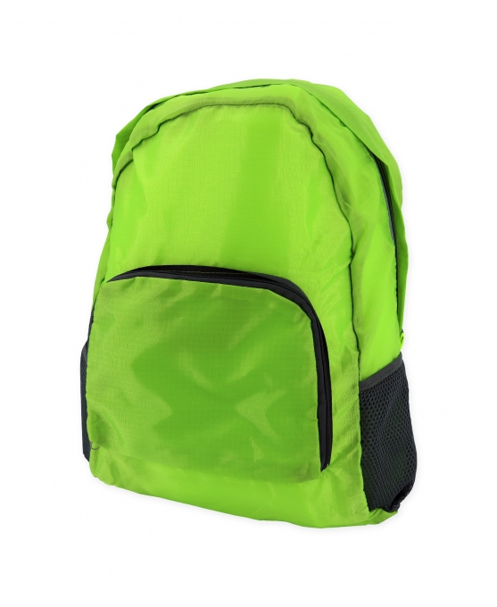 螢光綠可收納式後背包